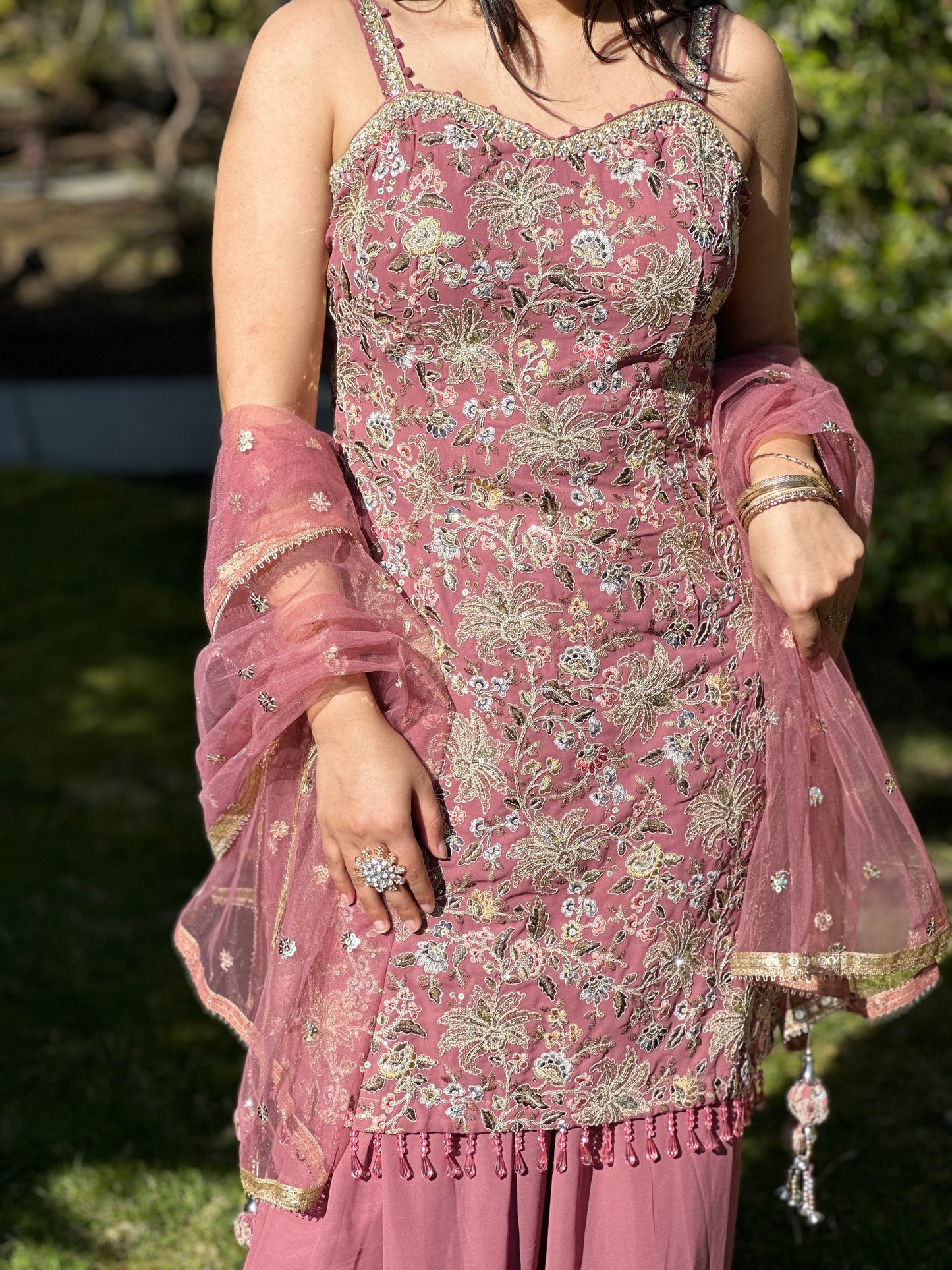 Pretty Pink Plazo Suit