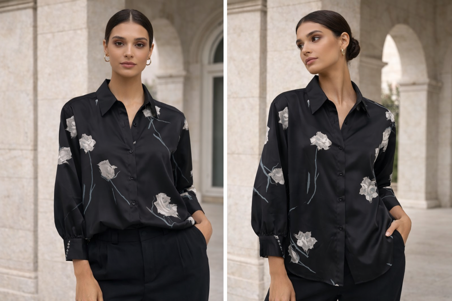 Silk Button Up Shirt