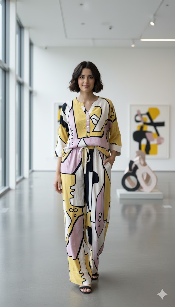 Lime Yellow and Lilac Symmetry Set