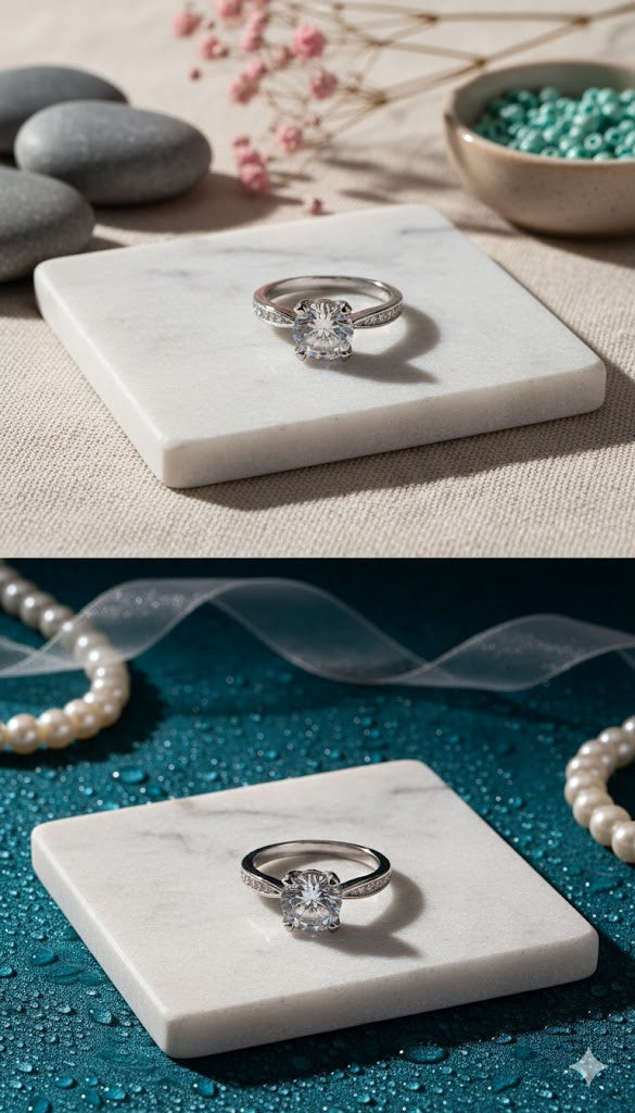 Silver Circle Crystal Ring