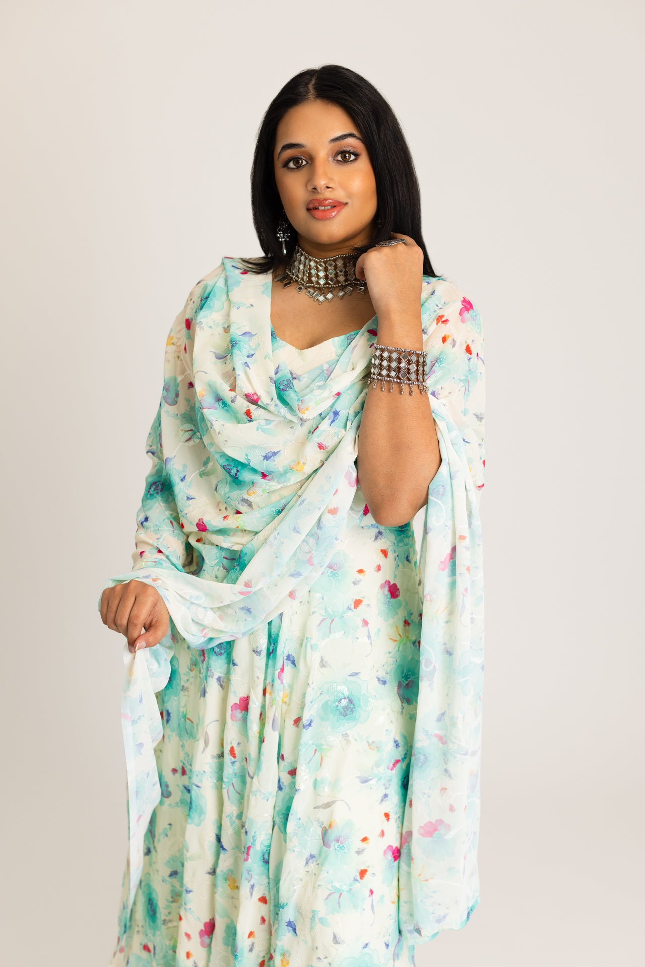 Floral anarkali suit