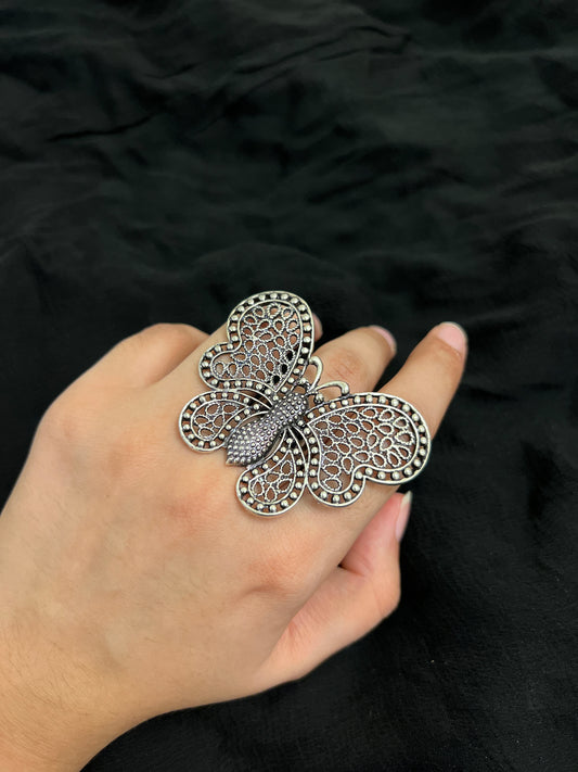 Oxidized Butterfly Ring