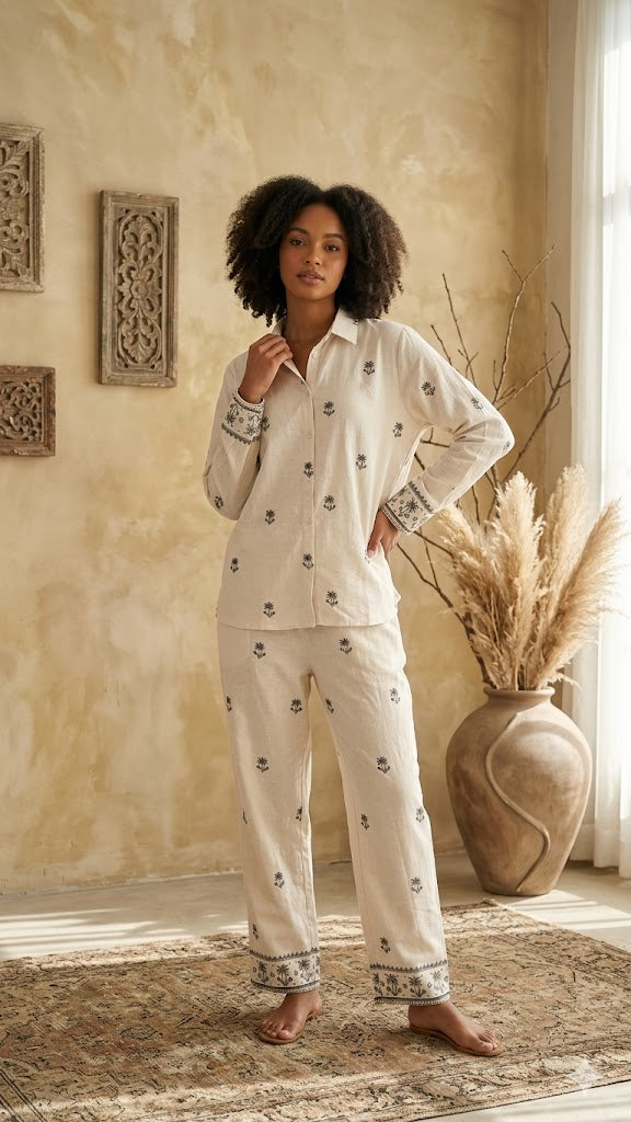 Beige Linen Set