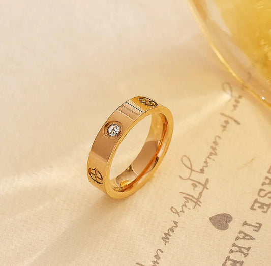 Cartier Cross Ring with Zircons