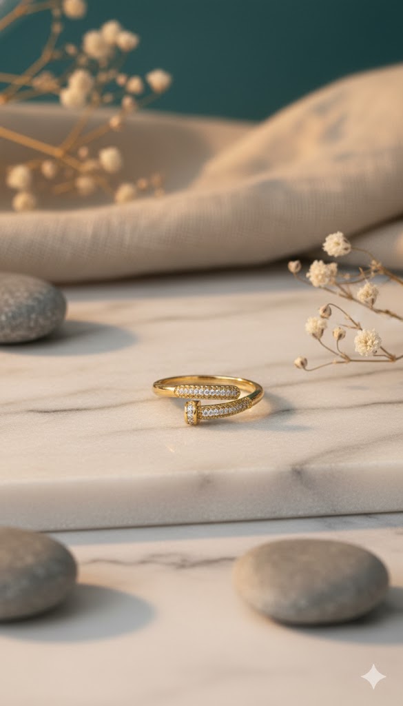 Cartier Nail Style Gold Ring