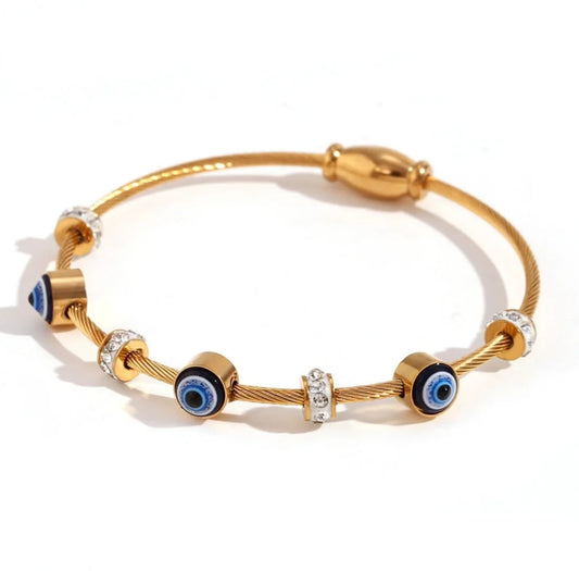Evil eye bangle- Gold