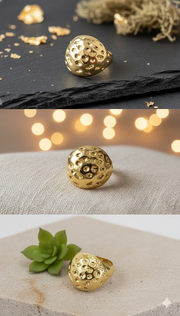 Honeycomb Gold Ring