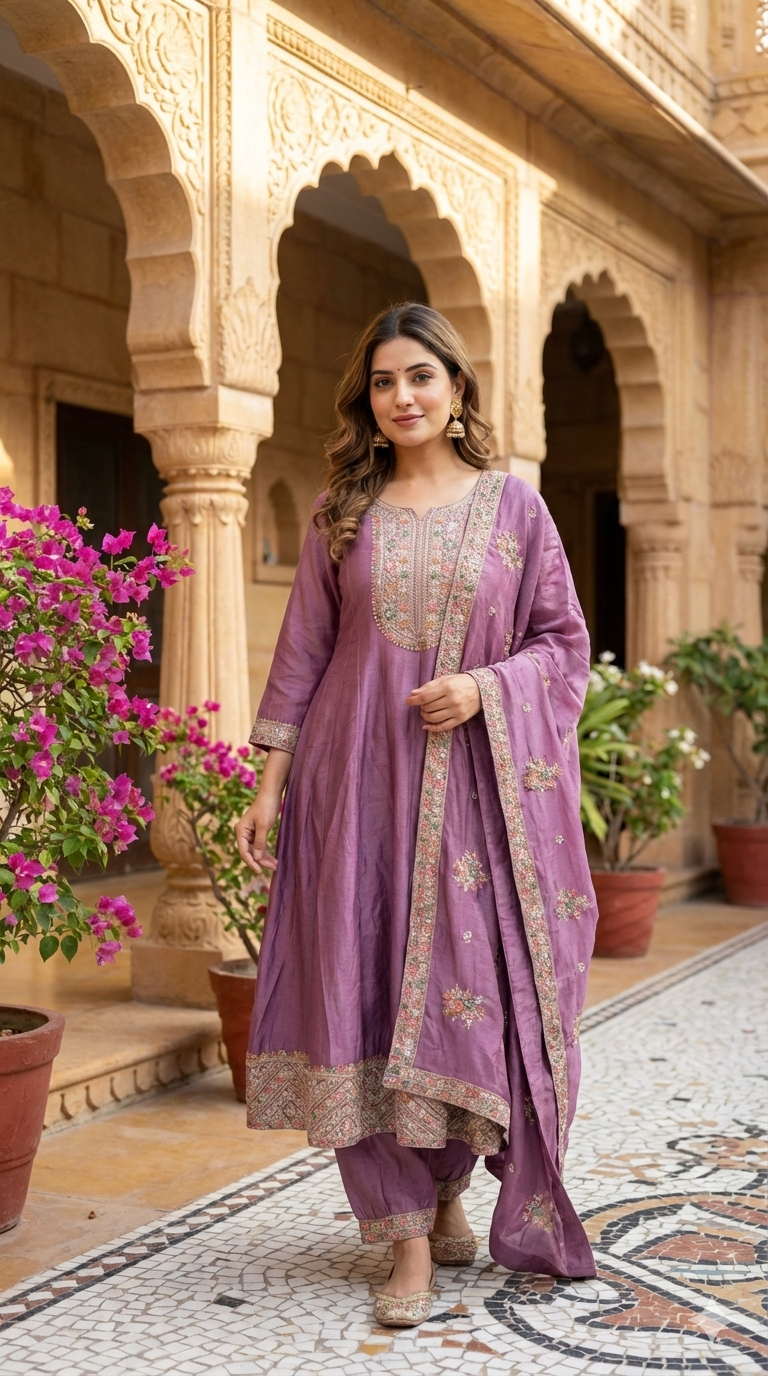 Lavender Anarkali Suit
