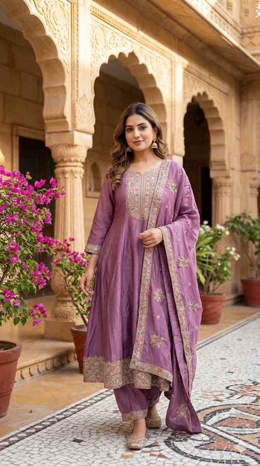 Lavender Anarkali Suit