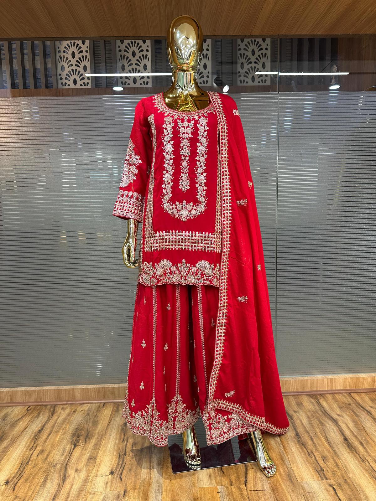 Sangeeni Plazo Heavy Designer Suit