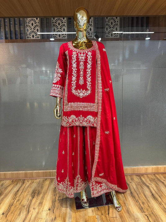 Sangeeni Plazo Heavy Designer Suit