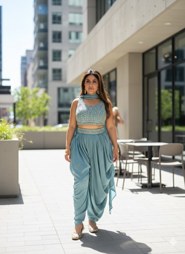 Sky Blue Indo Western Dress