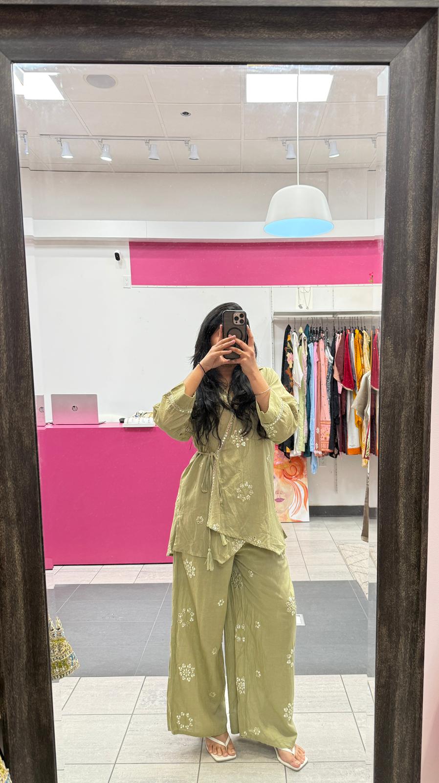 Sage Green Wrap Style Co-ord Set